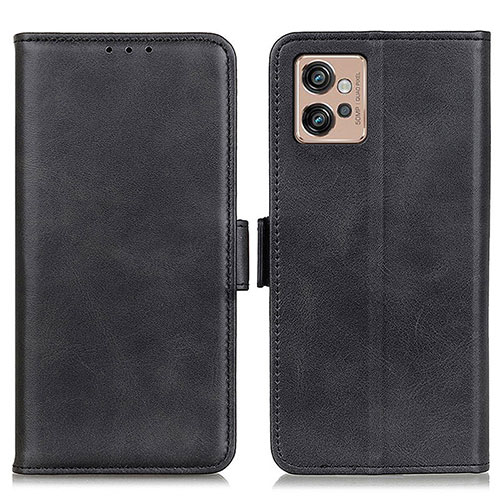 Leather Case Stands Flip Cover Holder M15L for Motorola Moto G32 Black