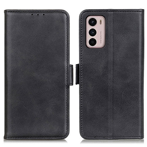 Leather Case Stands Flip Cover Holder M15L for Motorola Moto G42 Black