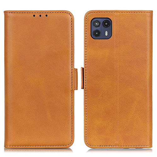 Leather Case Stands Flip Cover Holder M15L for Motorola Moto G50 5G Light Brown