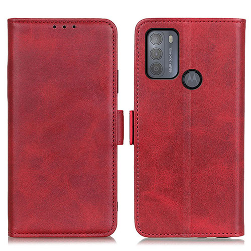 Leather Case Stands Flip Cover Holder M15L for Motorola Moto G50 Red