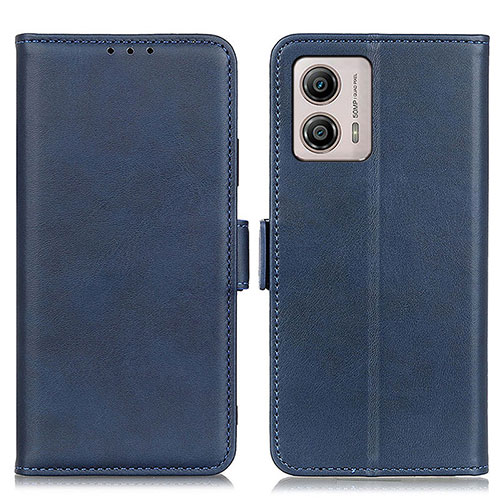 Leather Case Stands Flip Cover Holder M15L for Motorola Moto G53 5G Blue