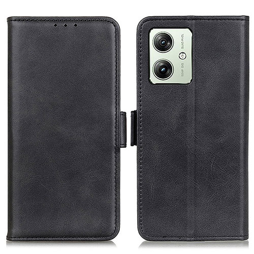 Leather Case Stands Flip Cover Holder M15L for Motorola Moto G54 5G Black