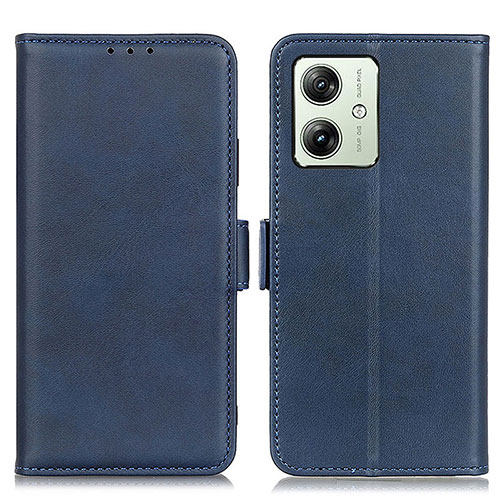 Leather Case Stands Flip Cover Holder M15L for Motorola Moto G54 5G Blue