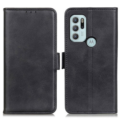 Leather Case Stands Flip Cover Holder M15L for Motorola Moto G60s Black