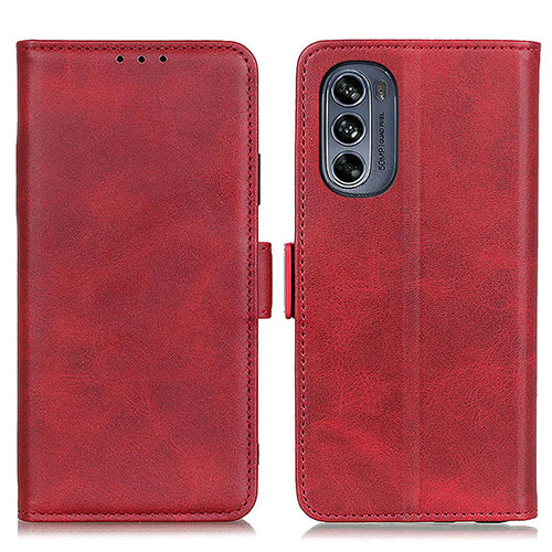 Leather Case Stands Flip Cover Holder M15L for Motorola Moto G62 5G Red