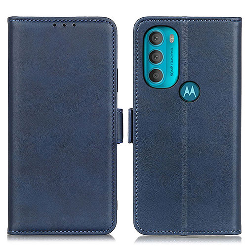 Leather Case Stands Flip Cover Holder M15L for Motorola Moto G71 5G Blue