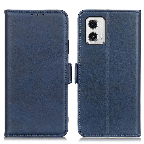 Leather Case Stands Flip Cover Holder M15L for Motorola Moto G73 5G Blue