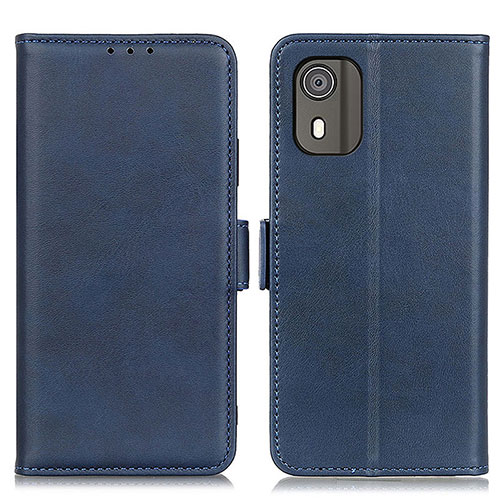 Leather Case Stands Flip Cover Holder M15L for Nokia C02 Blue