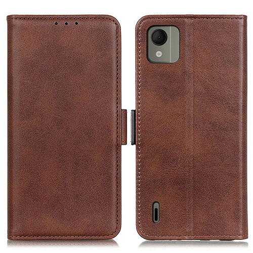 Leather Case Stands Flip Cover Holder M15L for Nokia C110 Brown