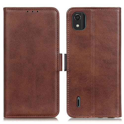 Leather Case Stands Flip Cover Holder M15L for Nokia C2 2nd Edition Brown