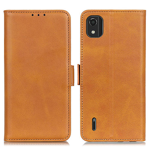 Leather Case Stands Flip Cover Holder M15L for Nokia C2 2nd Edition Light Brown