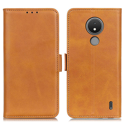 Leather Case Stands Flip Cover Holder M15L for Nokia C21 Light Brown