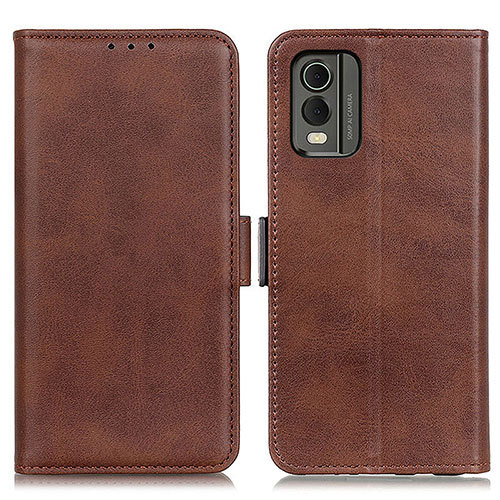 Leather Case Stands Flip Cover Holder M15L for Nokia C210 Brown