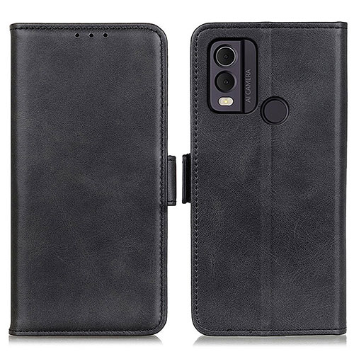 Leather Case Stands Flip Cover Holder M15L for Nokia C22 Black