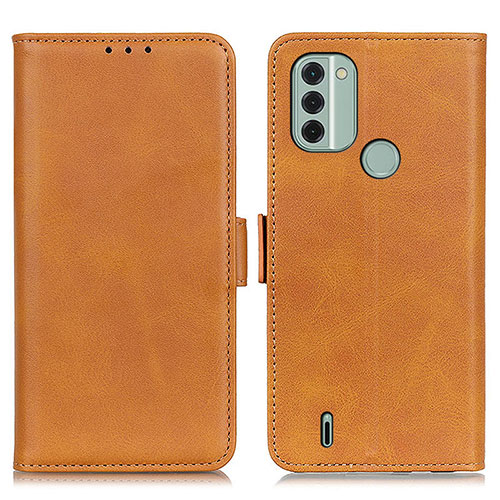 Leather Case Stands Flip Cover Holder M15L for Nokia C31 Light Brown