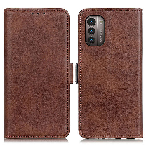 Leather Case Stands Flip Cover Holder M15L for Nokia G11 Brown