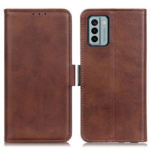 Leather Case Stands Flip Cover Holder M15L for Nokia G22 Brown