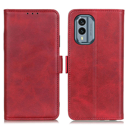 Leather Case Stands Flip Cover Holder M15L for Nokia X30 5G Red