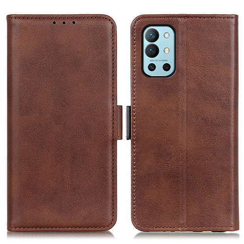 Leather Case Stands Flip Cover Holder M15L for OnePlus 9R 5G Brown