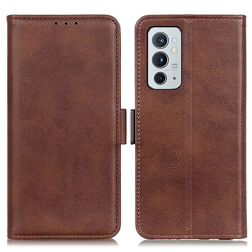 Leather Case Stands Flip Cover Holder M15L for OnePlus 9RT 5G Brown