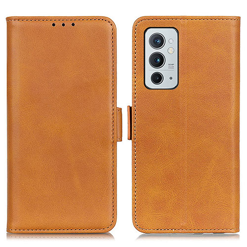 Leather Case Stands Flip Cover Holder M15L for OnePlus 9RT 5G Light Brown