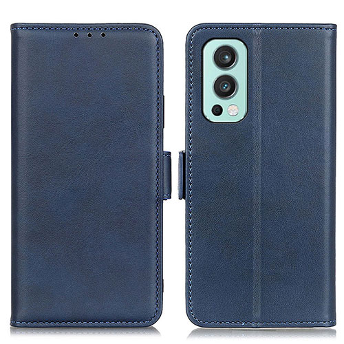 Leather Case Stands Flip Cover Holder M15L for OnePlus Nord 2 5G Blue