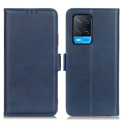 Leather Case Stands Flip Cover Holder M15L for Oppo A54 4G Blue