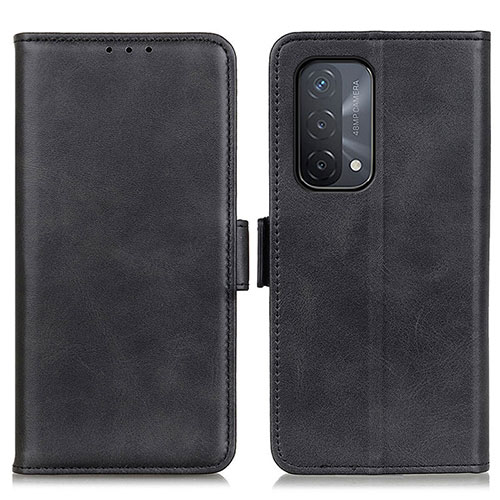 Leather Case Stands Flip Cover Holder M15L for Oppo A54 5G Black