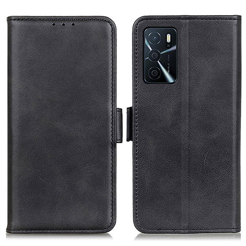 Leather Case Stands Flip Cover Holder M15L for Oppo A54s Black