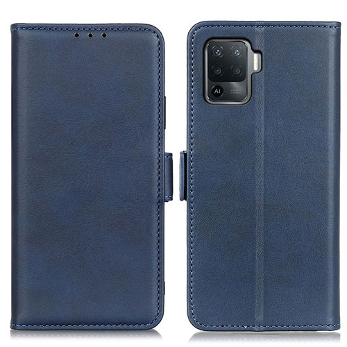 Leather Case Stands Flip Cover Holder M15L for Oppo F19 Pro Blue