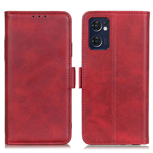 Leather Case Stands Flip Cover Holder M15L for Oppo Find X5 Lite 5G Red