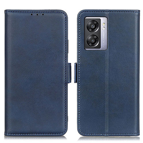 Leather Case Stands Flip Cover Holder M15L for Oppo K10 5G India Blue
