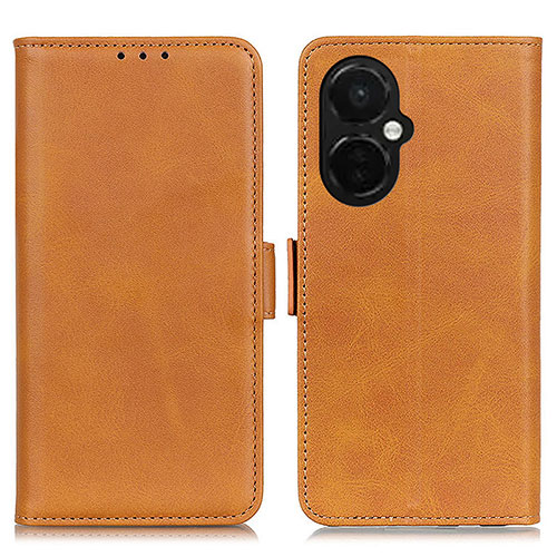 Leather Case Stands Flip Cover Holder M15L for Oppo K11x 5G Light Brown