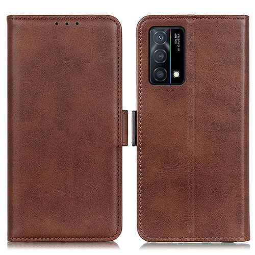 Leather Case Stands Flip Cover Holder M15L for Oppo K9 5G Brown