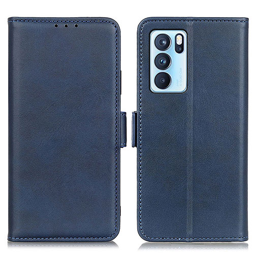 Leather Case Stands Flip Cover Holder M15L for Oppo Reno6 Pro 5G India Blue