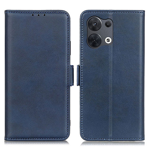 Leather Case Stands Flip Cover Holder M15L for Oppo Reno9 5G Blue