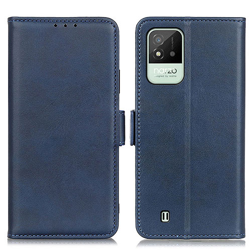 Leather Case Stands Flip Cover Holder M15L for Realme C20A Blue