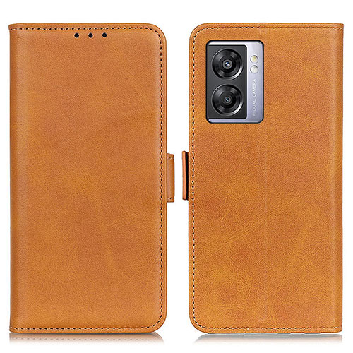 Leather Case Stands Flip Cover Holder M15L for Realme Narzo 50 5G Light Brown