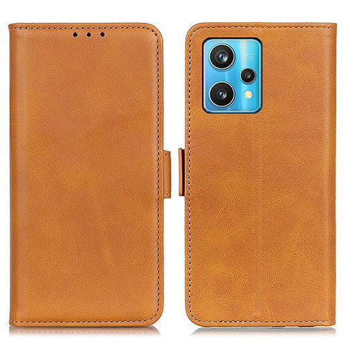 Leather Case Stands Flip Cover Holder M15L for Realme Q5 5G Light Brown