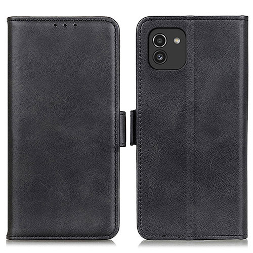 Leather Case Stands Flip Cover Holder M15L for Samsung Galaxy A03 Black