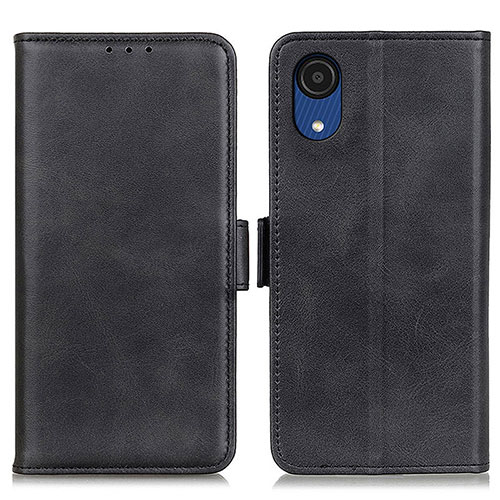 Leather Case Stands Flip Cover Holder M15L for Samsung Galaxy A03 Core Black