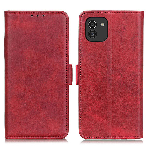 Leather Case Stands Flip Cover Holder M15L for Samsung Galaxy A03 Red