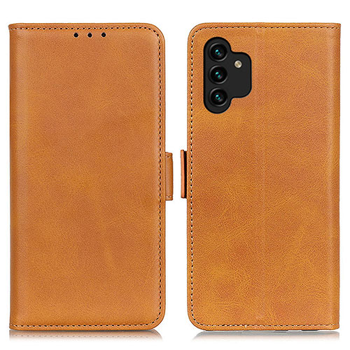 Leather Case Stands Flip Cover Holder M15L for Samsung Galaxy A13 4G Light Brown