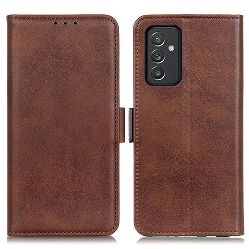 Leather Case Stands Flip Cover Holder M15L for Samsung Galaxy A24 4G Brown