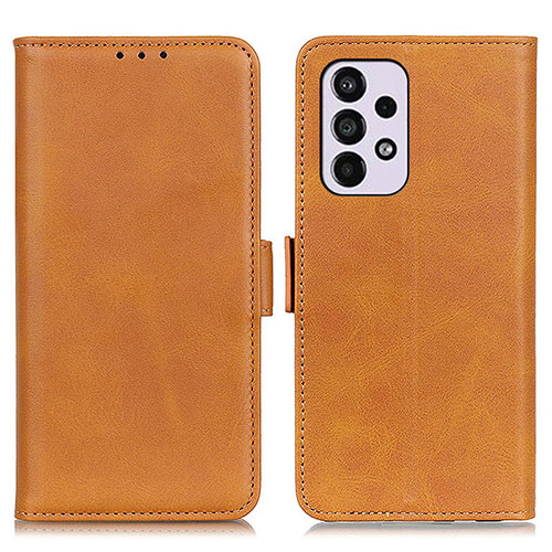 Leather Case Stands Flip Cover Holder M15L for Samsung Galaxy A33 5G Light Brown