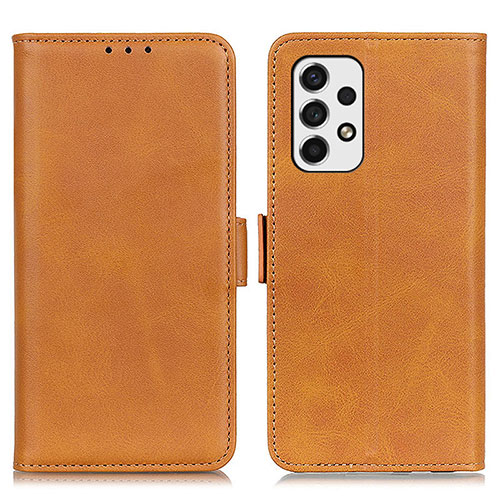 Leather Case Stands Flip Cover Holder M15L for Samsung Galaxy A53 5G Light Brown