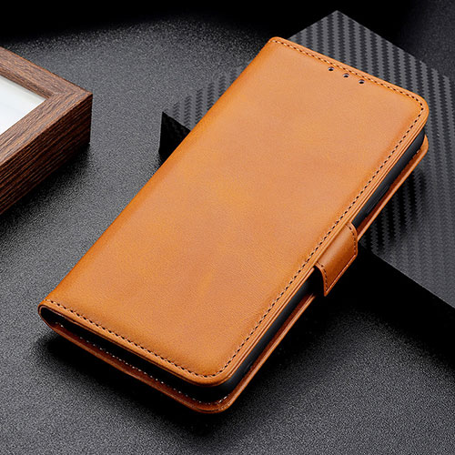 Leather Case Stands Flip Cover Holder M15L for Samsung Galaxy A72 4G Light Brown