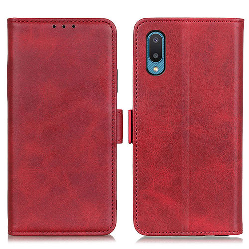 Leather Case Stands Flip Cover Holder M15L for Samsung Galaxy M02 Red