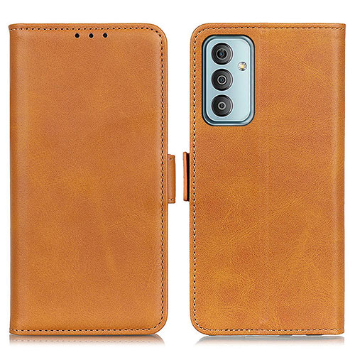 Leather Case Stands Flip Cover Holder M15L for Samsung Galaxy M23 5G Light Brown