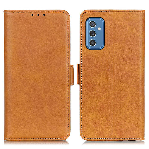 Leather Case Stands Flip Cover Holder M15L for Samsung Galaxy M52 5G Light Brown